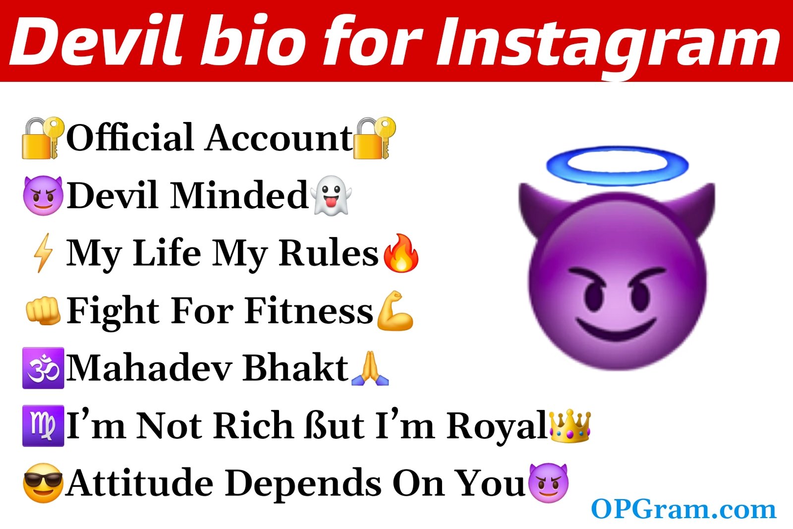 Devil bio for Instagram