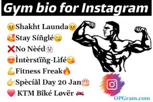 Gym bio for Instagram